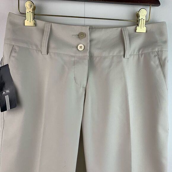 NWT Adidas women’s ecru budget golf 2 stretch twill Bermuda short size 0 - Picture 2 of 9